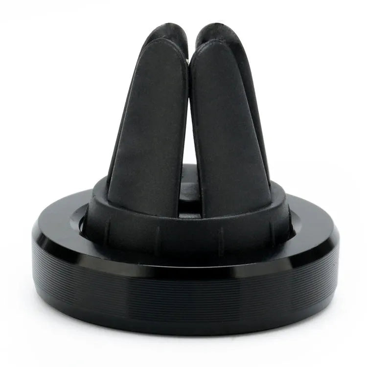 Magnetic car air vent mobile phone holder in rose gold, showing clip and magnet