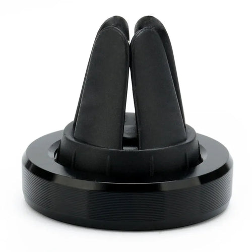 Magnetic car air vent mobile phone holder in rose gold, showing clip and magnet