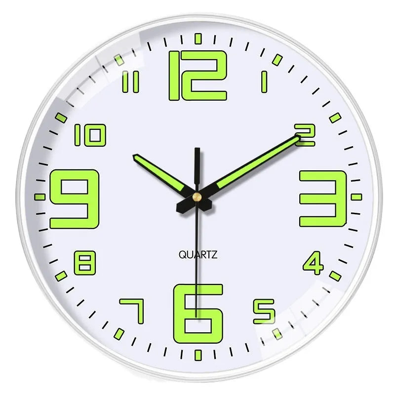 8 inch luminous wall clock with 20cm diameter and modern plastic construction