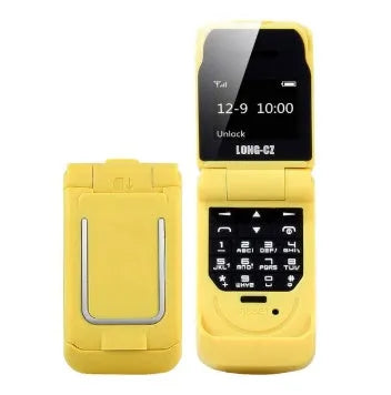 Mini flip phone in six colour options with flip cover design and small screen