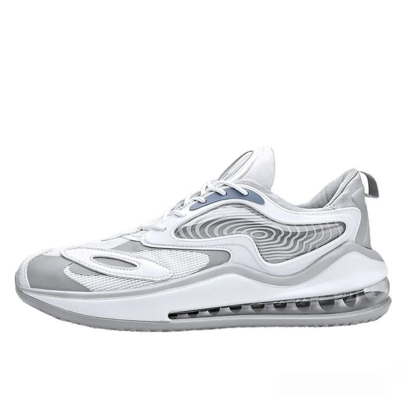 Men's Space Black summer casual shoes with air cushion and rubber sole