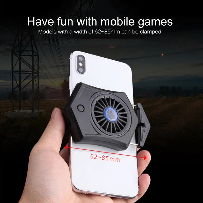 Black mobile phone radiator cooler with aluminium heat dissipation plate and USB connector