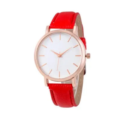 35.5mm square quartz wristwatch with PU leather strap in thirteen colour options