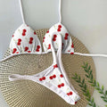 Women's printed bikini swimsuit with cotton-lined briefs in quick-drying fabric