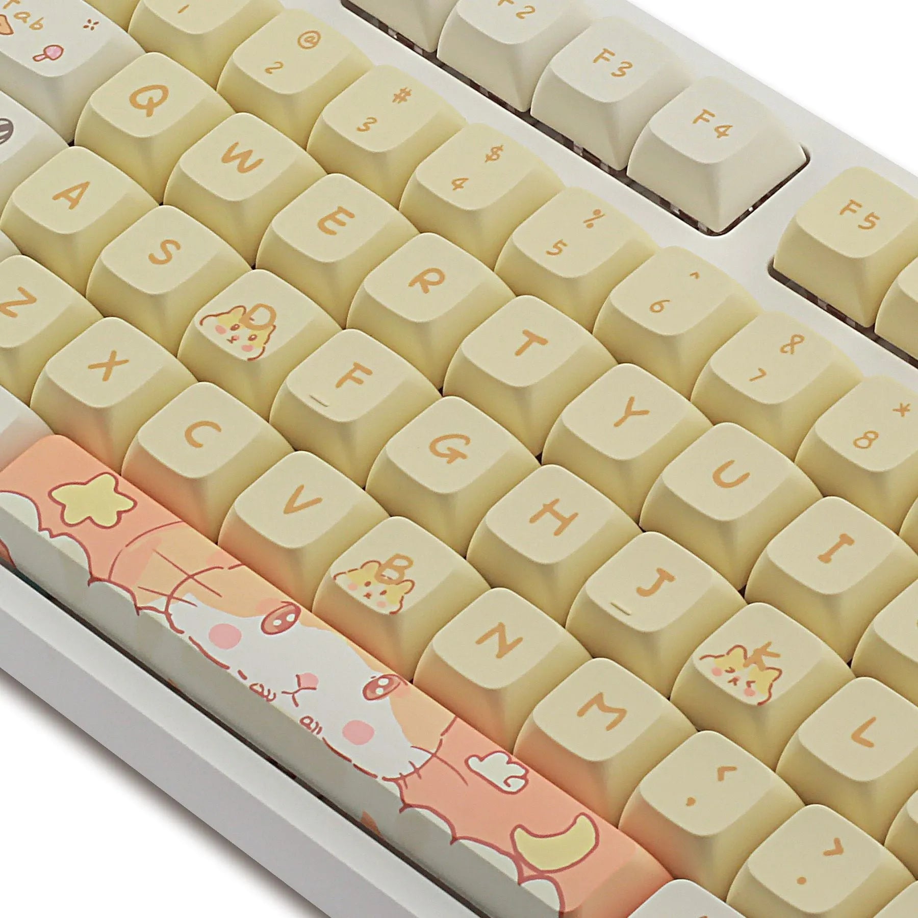 Set of XDA profile plastic keycaps for 68 75 98 100-key mechanical keyboards in grey and yellow.