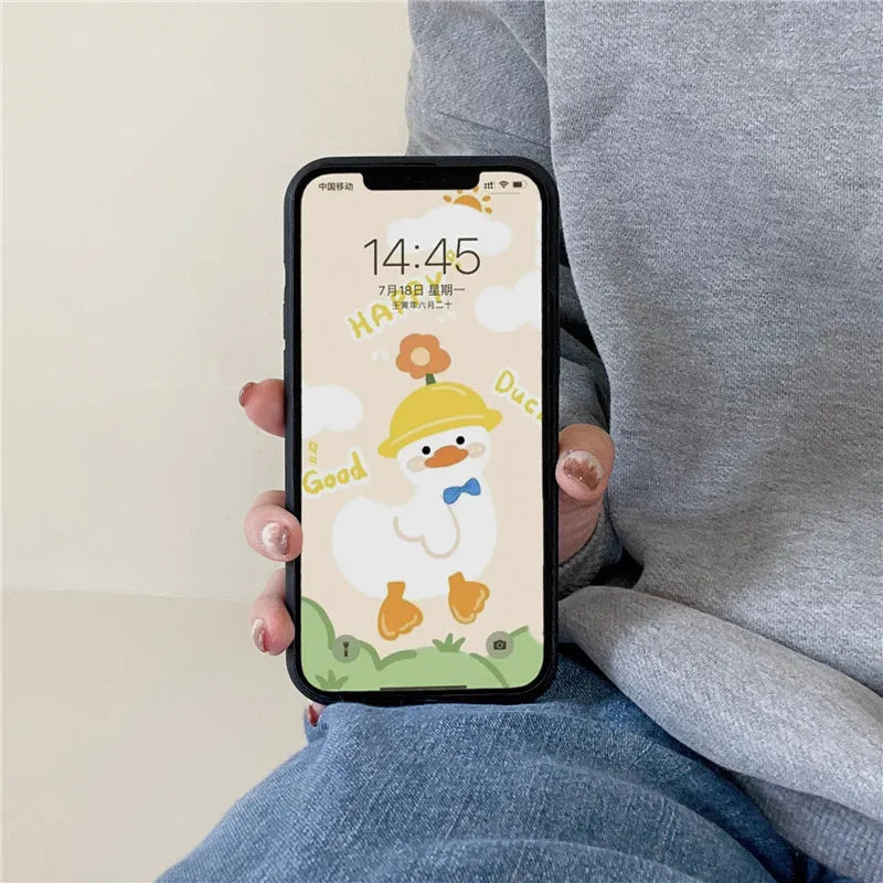 Black plush soft back phone case featuring a fairy character design for compatible iPhone models.