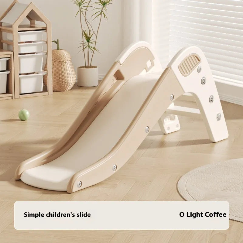 Small plastic baby slide for infants under 3 years in blue, yellow, brown, or grey colours