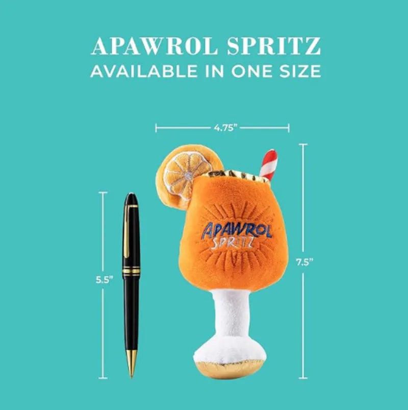 Yellow plush squeaky dog toy shaped like a beer bottle cup with textured surface