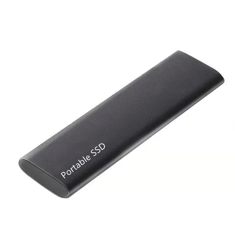 Red ultra-thin metal mobile SSD portable hard drive for high-capacity storage.