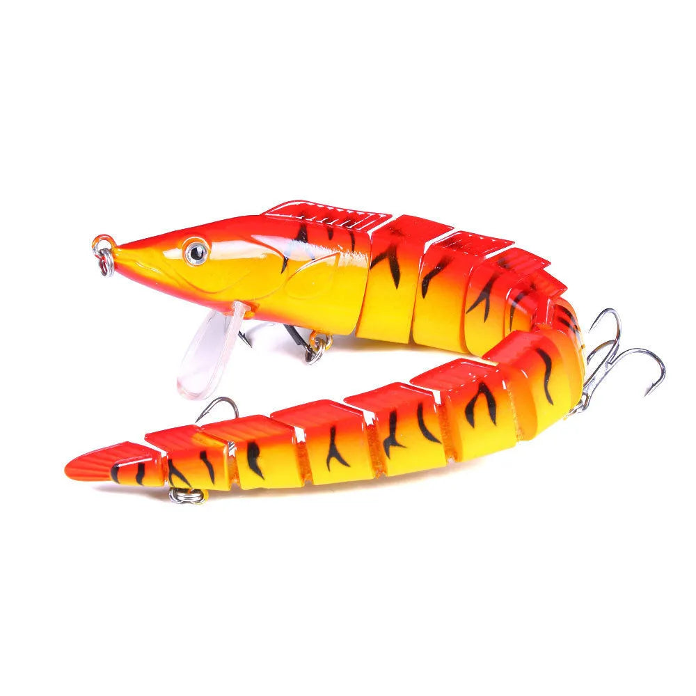 Multi-section soft plastic loach fishing lure measuring 23cm with integrated hook in JM029 colour pattern.