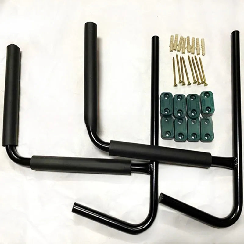 Carbon steel kayak wall hanger measuring 43x38cm for kayak and surfboard storage