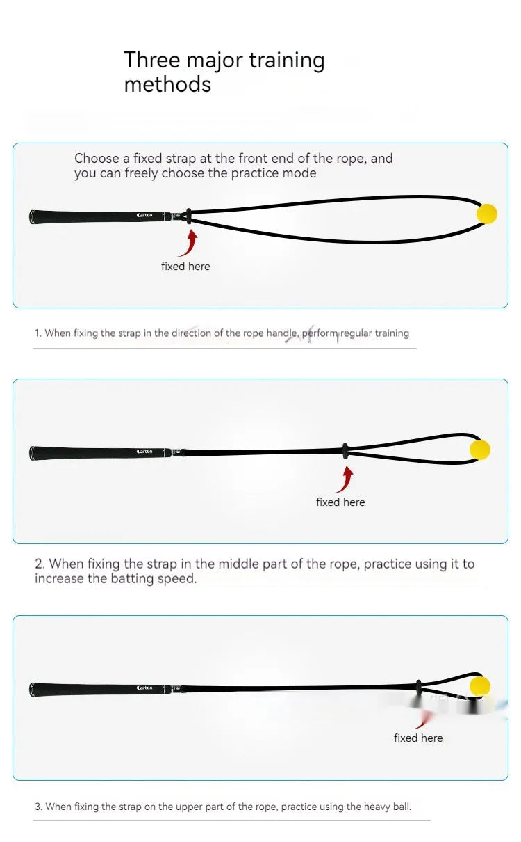 Black silicone elastic string golf swing training rope for physical correction practice