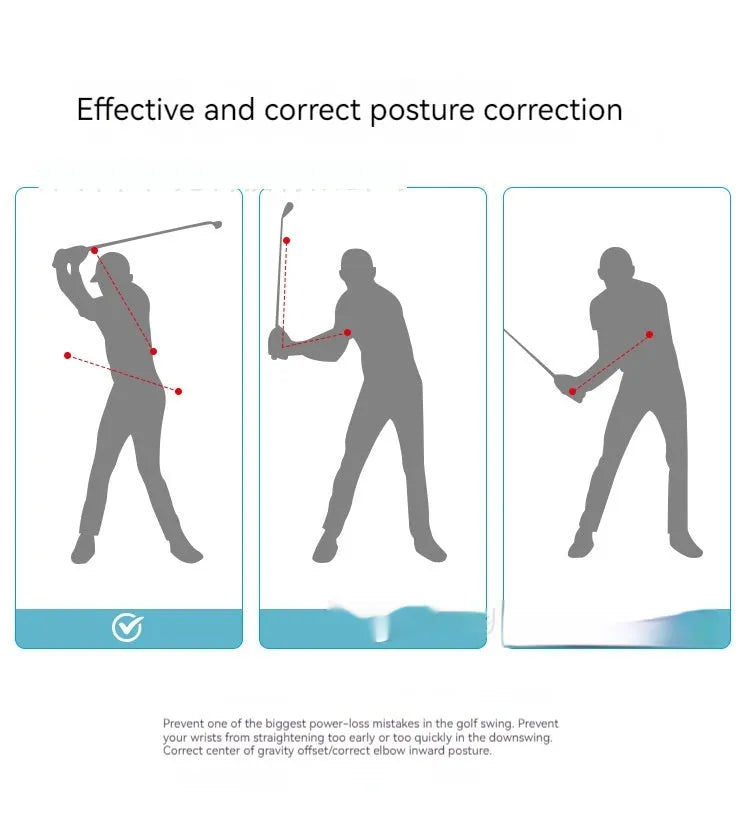 Black silicone elastic string golf swing training rope for physical correction practice