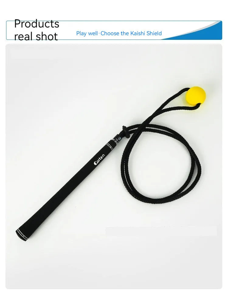 Black silicone elastic string golf swing training rope for physical correction practice