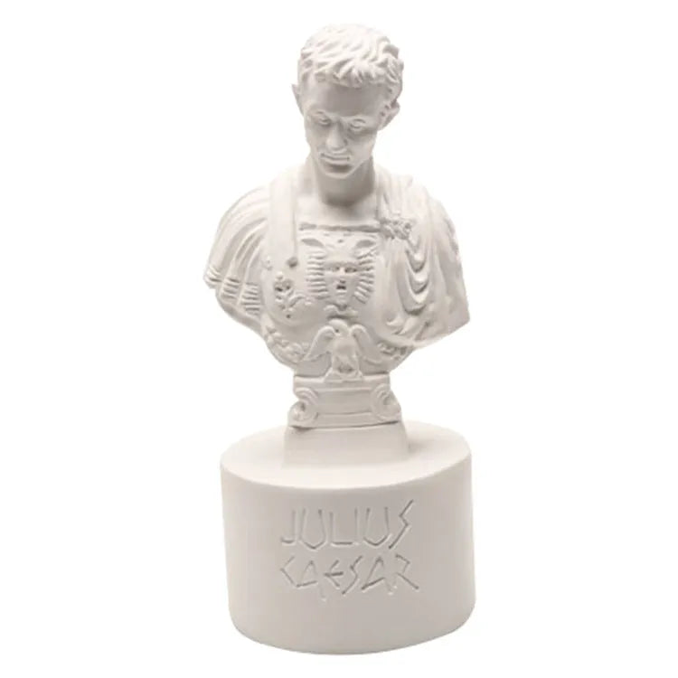 White American creative character model synthetic resin pen holder on a desk