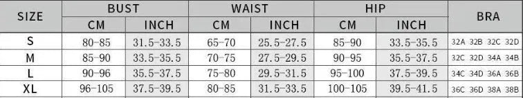 Blue women's one-piece swimsuit with a matching gauze skirt on a size chart background