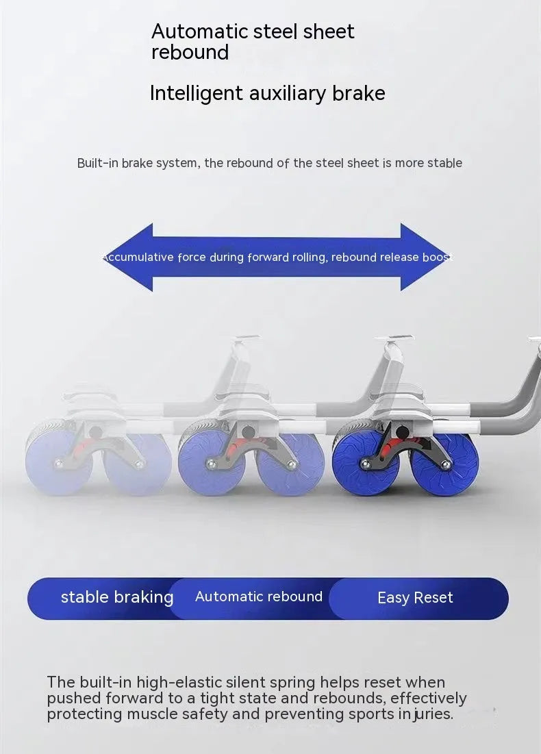 Automatic rebound abdominal wheel with lock edge yoga mat for core exercises