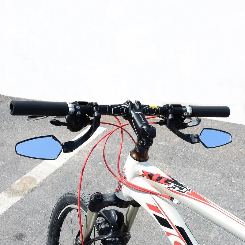 Black acrylic rearview mirror for mountain bike handlebars