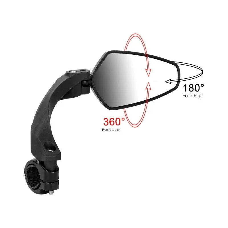 Black acrylic rearview mirror for mountain bike handlebars