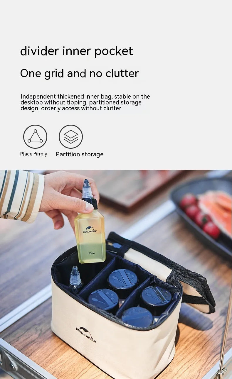 Naturehike portable seasoning bottle set with six PP plastic containers for outdoor cooking