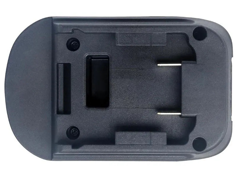 Black Milwaukee to Makita battery adapter measuring 125x90x65 cm for professional tool conversion