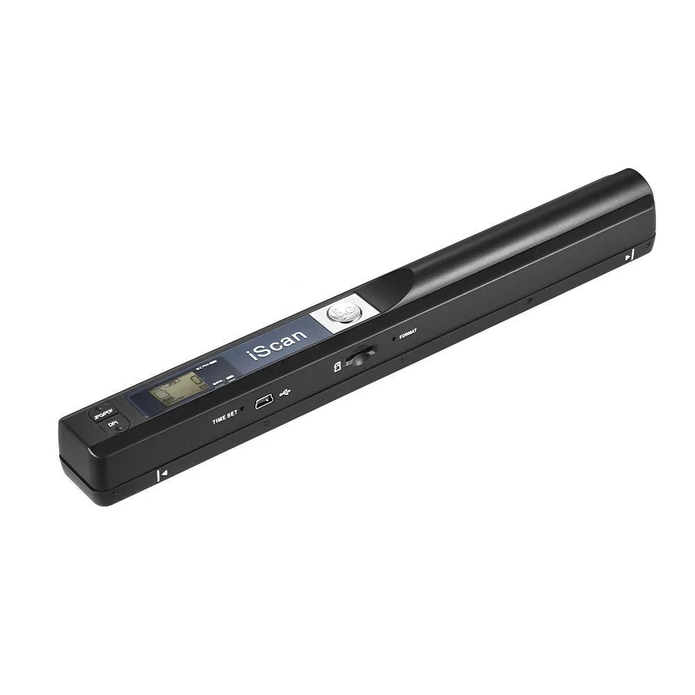 A handheld USB barcode scanner in a choice of five colours: black, blue, green, red, and silver.