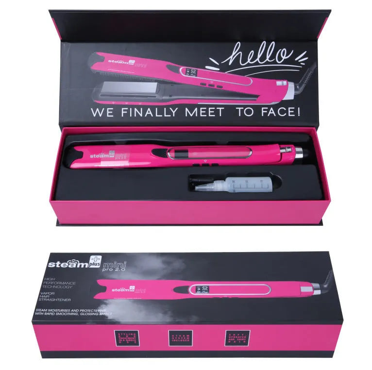 Mini steam splint spray hair straightener in three colours with curling and straightening functions