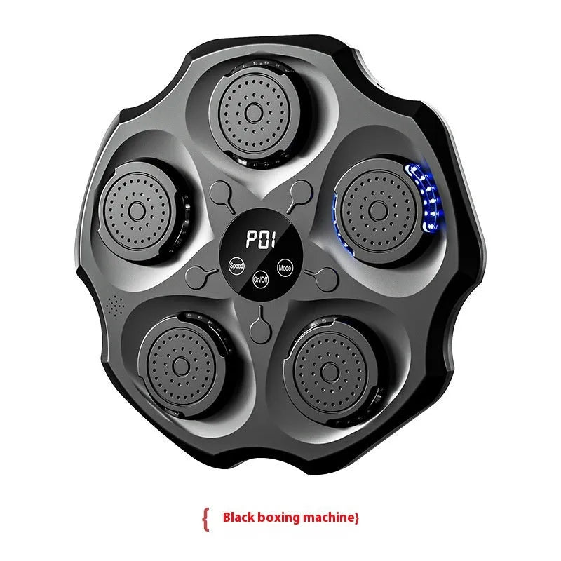 Wall-mounted boxing target with Bluetooth music recognition system and included gloves