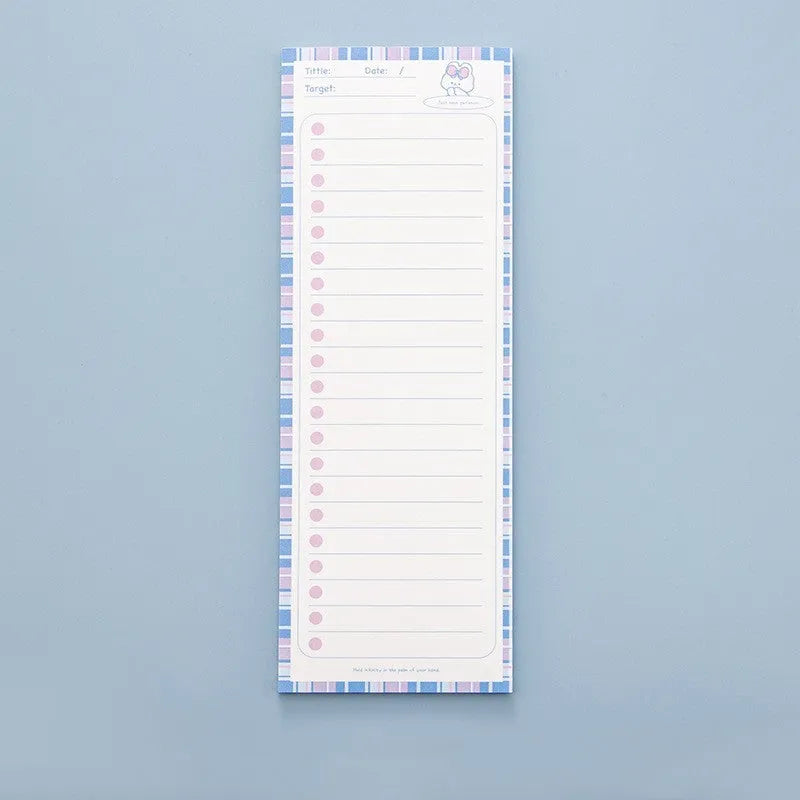 Cartoon sticky note notepad in plastic box showing bear design, 90mm by 248mm