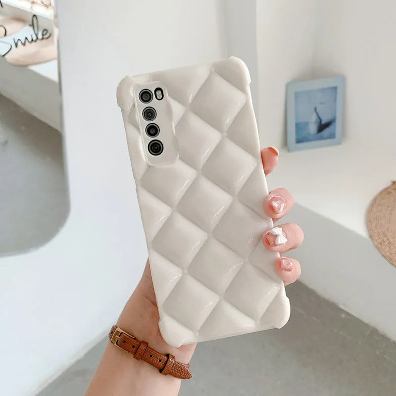 Silicone phone case for Huawei P30, P40, Mate40, and Nova9 models in black, green, pink, or white.