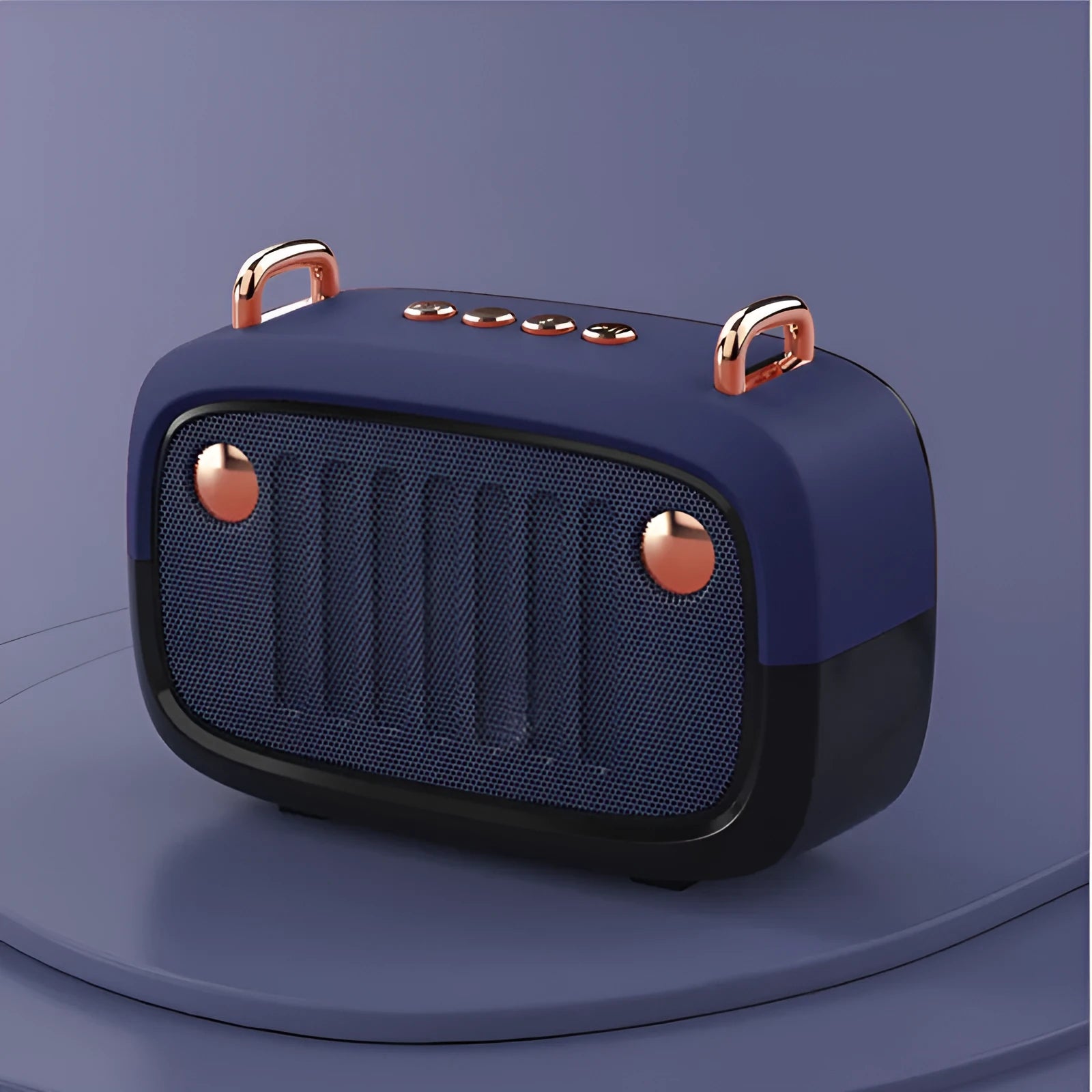 Portable mini speaker with subwoofer card design in multiple colours showing compact dimensions