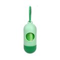 Pet waste bags in six colours showing black, blue, green, light blue, pink and red options