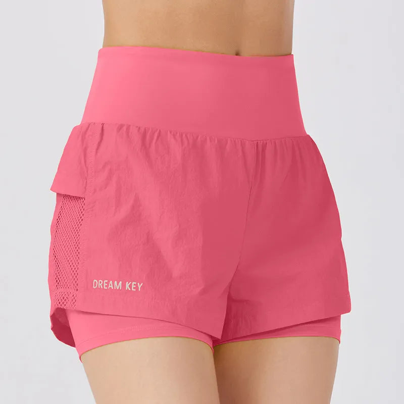 Women's cotton blend quick-dry sports shorts in loose casual fit showing colour options