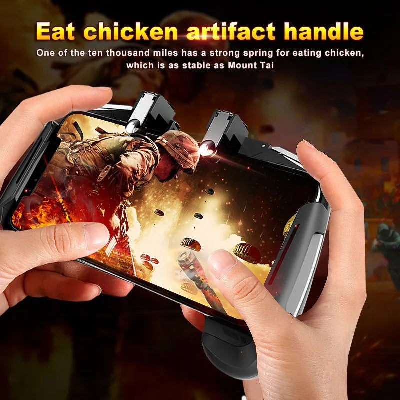 AK16 Colorful adjustable mobile phone game controller with extendable design in black, black white, and red blue colours