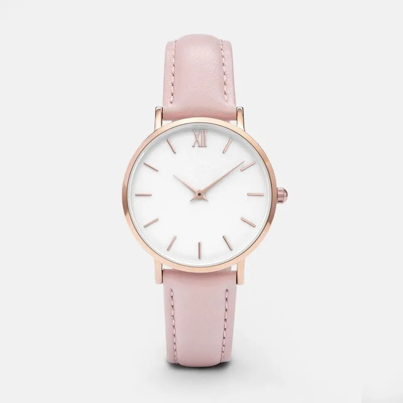 35.5mm square quartz wristwatch with PU leather strap in thirteen colour options