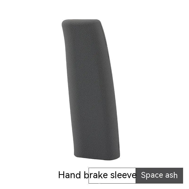 Universal silicone handbrake sleeve for cars in five colours: black, grey, beige, red, and blue.