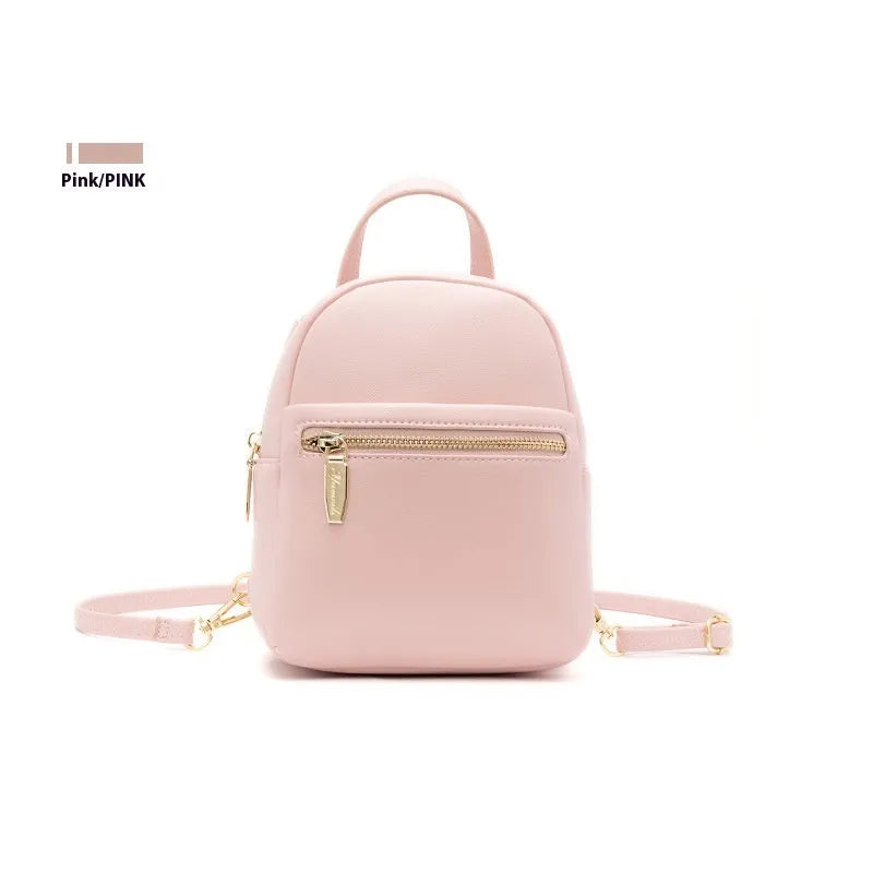 Soft PU leather mini backpack in multiple colours with 3D pockets and internal organisation compartments