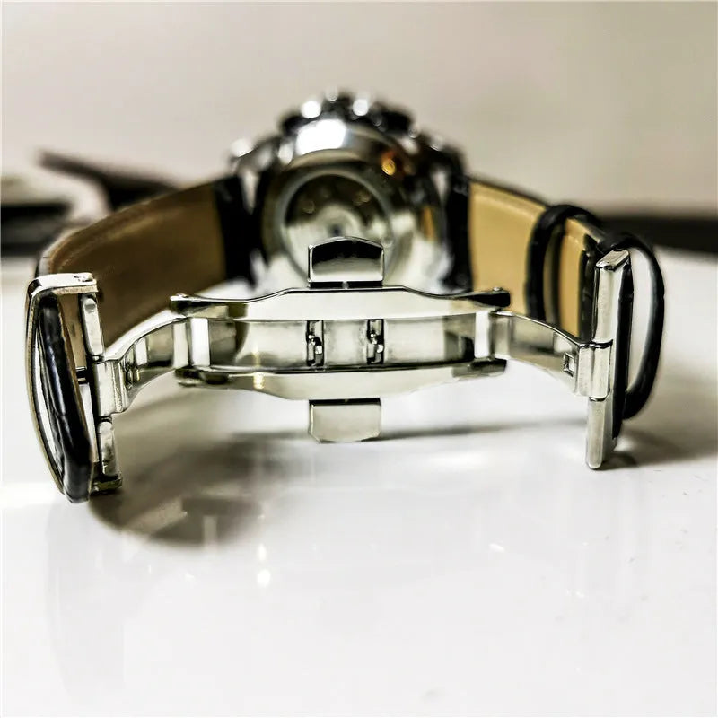 Men's automatic mechanical watch with 12mm thickness case in multiple colour combinations