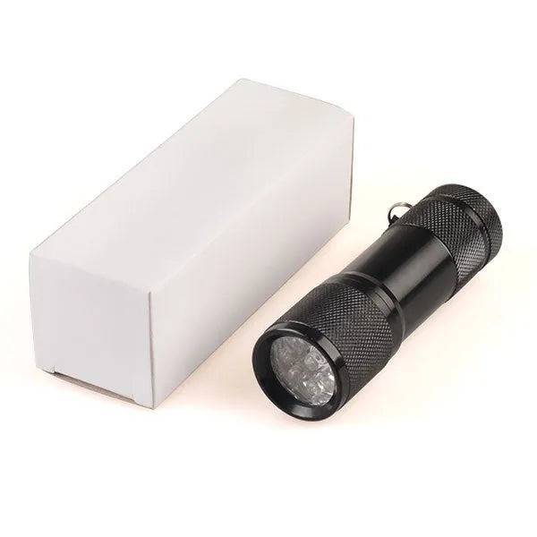 Black aluminium alloy Smart Vein Locator and red light flashlight device measuring 29x95mm.