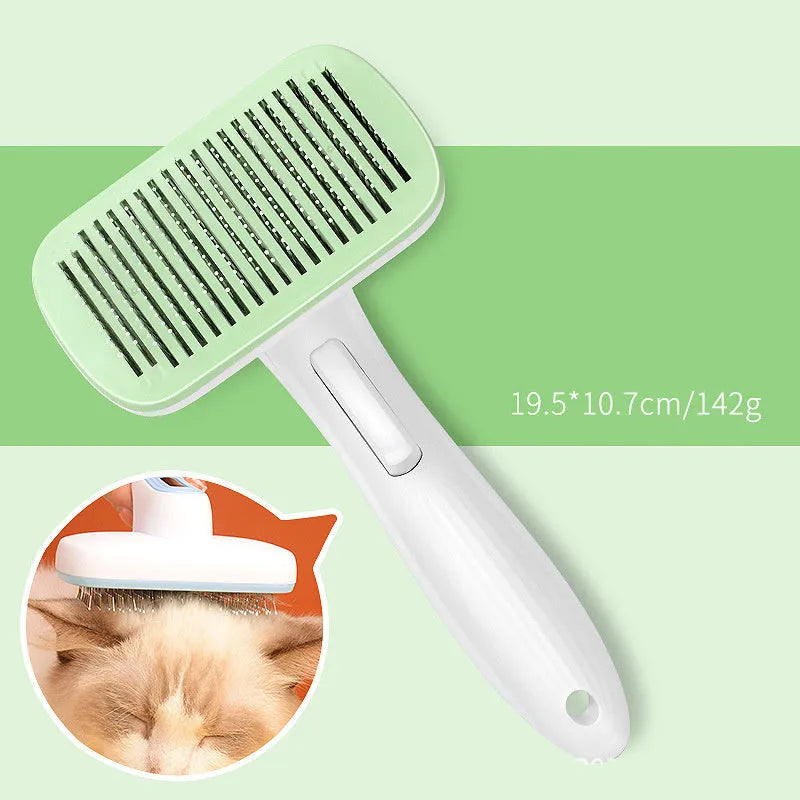 Automatic pet hair removal comb for dogs and cats in blue colour option