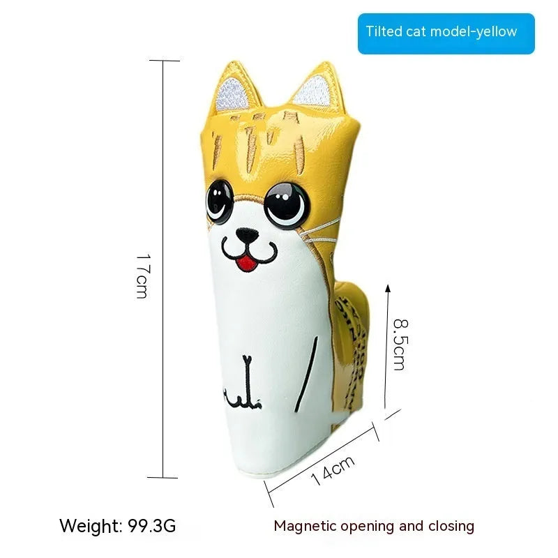 Golf straight bar putter sleeve in various novelty designs with PU waterproof exterior