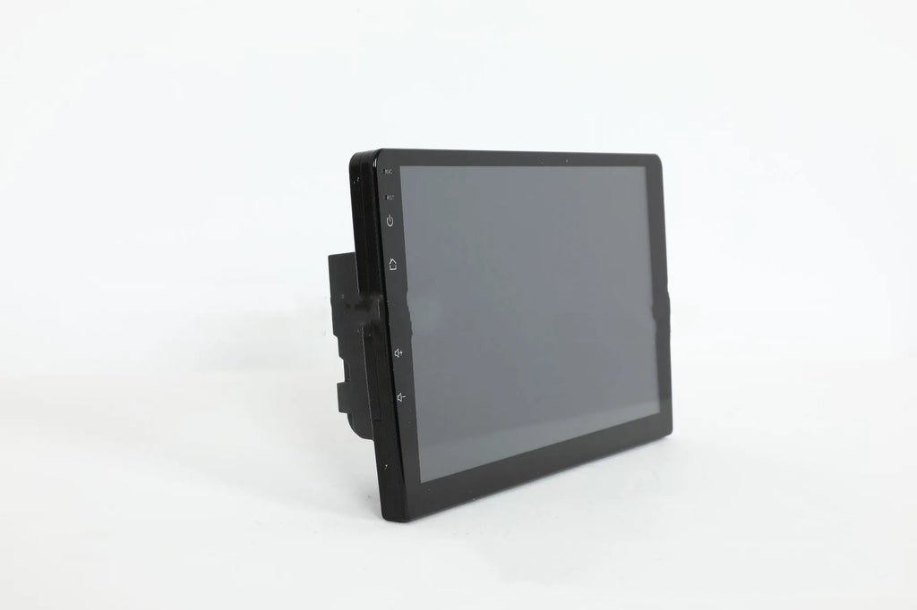 10.1 inch Android car stereo with trapezoidal panel and touchscreen display