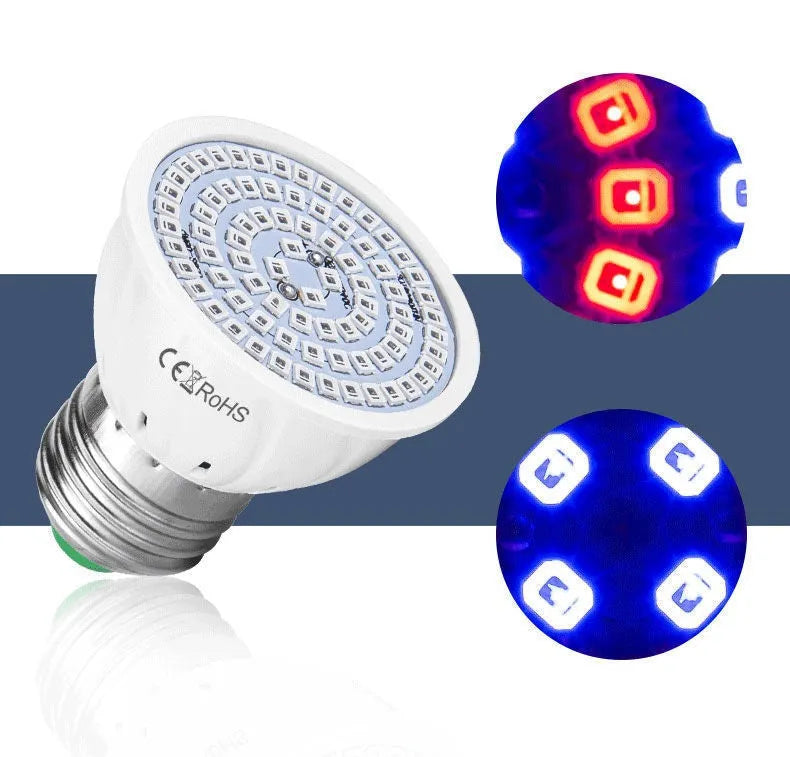White LED plant growth lamp with 80 beads for indoor potted plant lighting