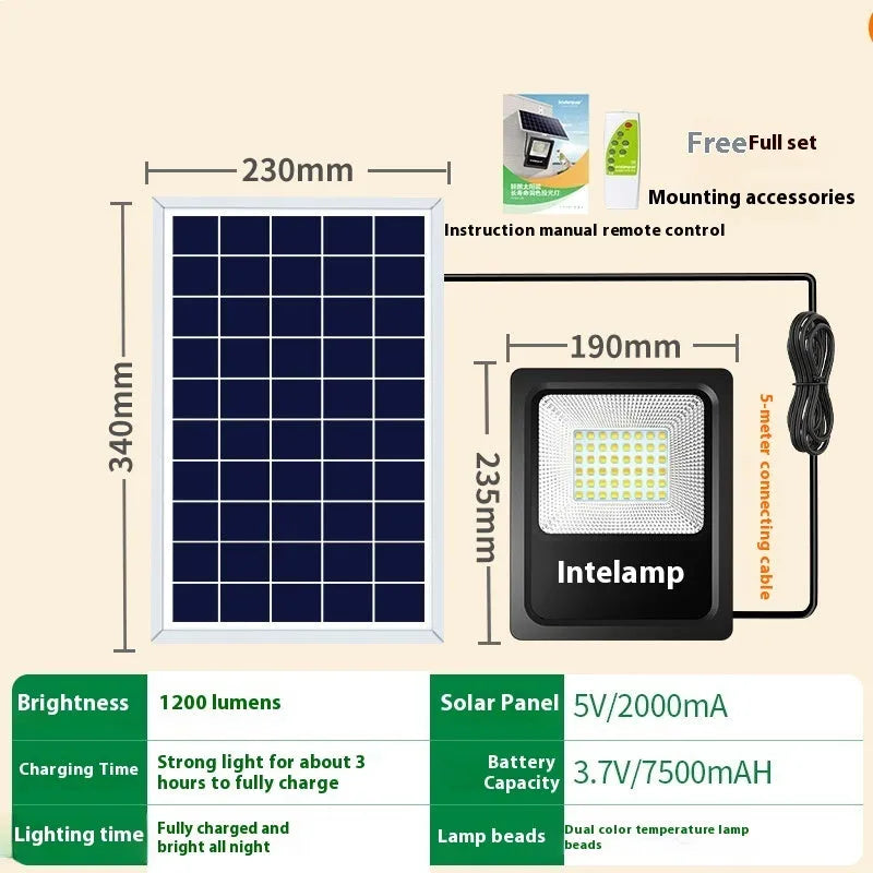 Outdoor solar-powered garden light with waterproof IP65 rating for courtyard and patio illumination