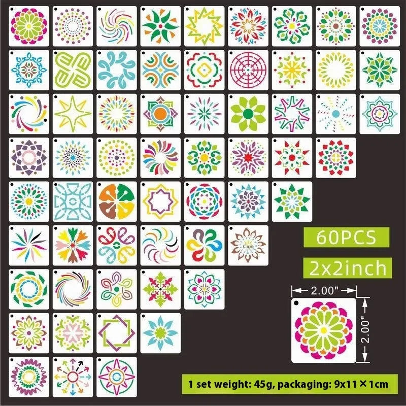 Milky white PET film spray painting templates showing flower, animal, letter, and pattern designs
