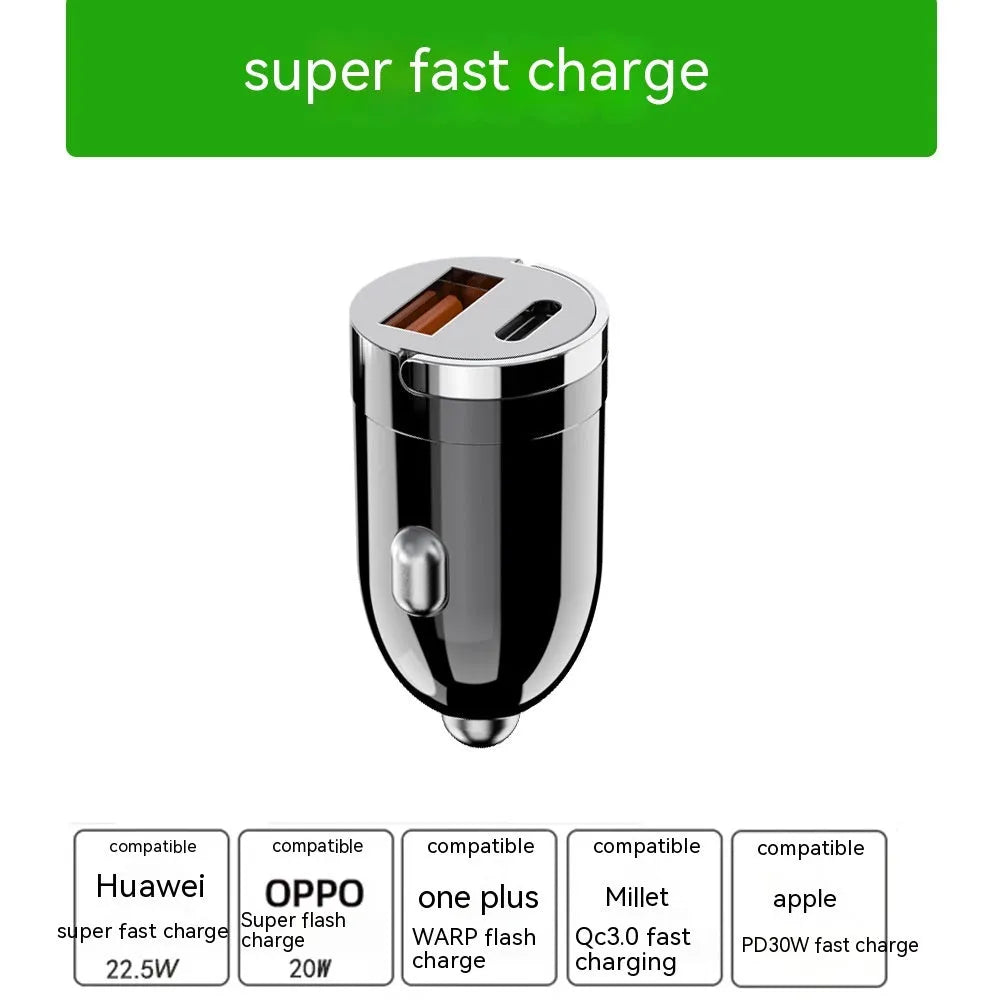 Black 200W car charger with zinc alloy housing and USB output interface