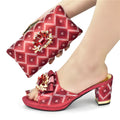 Solid colour rhinestone high heel sandals with matching clutch, buckle closure, 7 cm heel