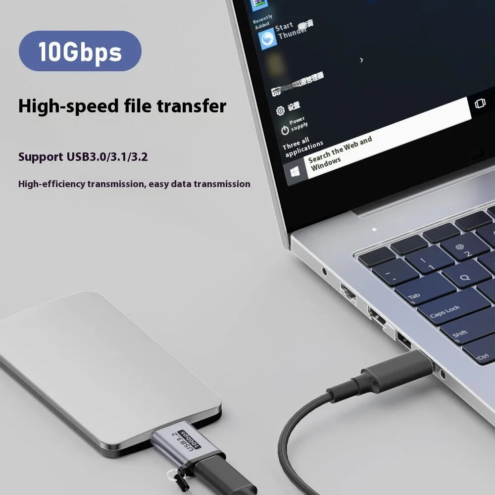 A Micro B adapter converter showing USB and Type-C to Micro B male connections for data transfer and charging.