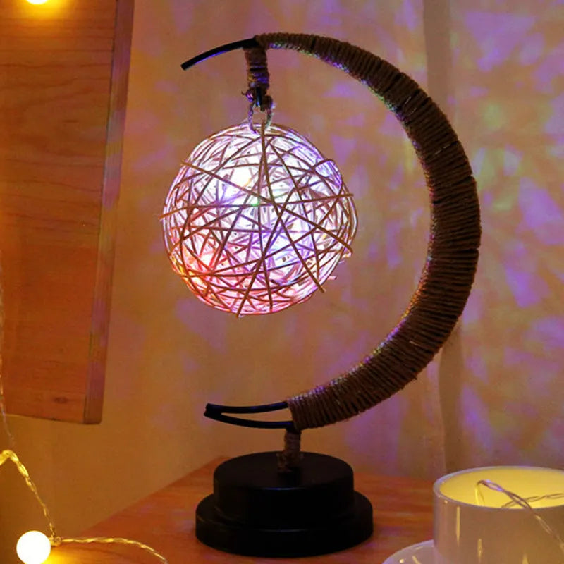 LED star lights with high transparent glass pendants on copper wire USB plug-in 2m 20 lamps