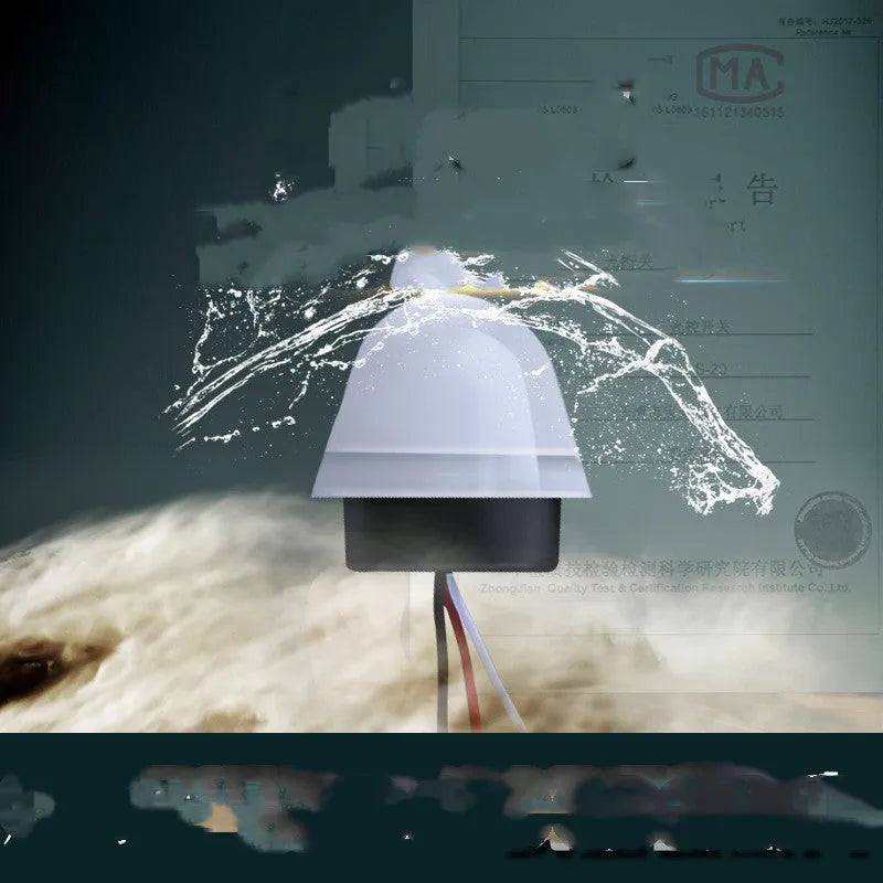 White automatic induction street lamp with 3-5 metre sensor range for 220V outdoor security lighting